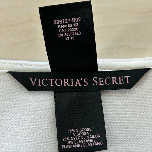 Victorias Secret Bodycon Mesh Insert Peplum Dress Womens Size 6 Cream Stretch - Picture 12 of 14